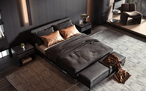 Style Commodity Bed 3d model