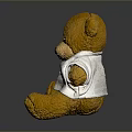 Cute Yellow Teddy Bear Wearing White T-shirt Soft Plush Daily Life Toy