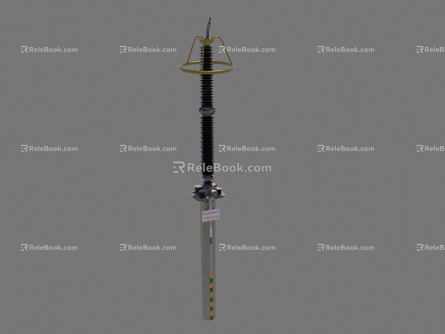 Main transformer lightning arrester power station lightning arrester 3d model