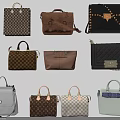Various Stylish Tote Shoulder Handbags With Checkered Patterns Leather And Colors