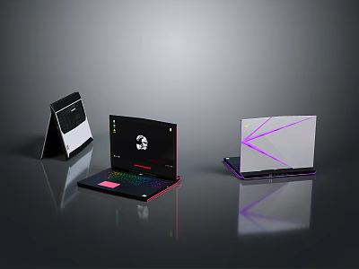 Modern Electronic Laptops With RGB Keyboard Sleek Design And Illuminated Features 3d model