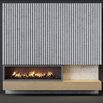 Fireplace modeling background wall 3d model