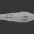 Futuristic Gray SciFi Spaceship 3D Model With Detailed Structure Design 3d model