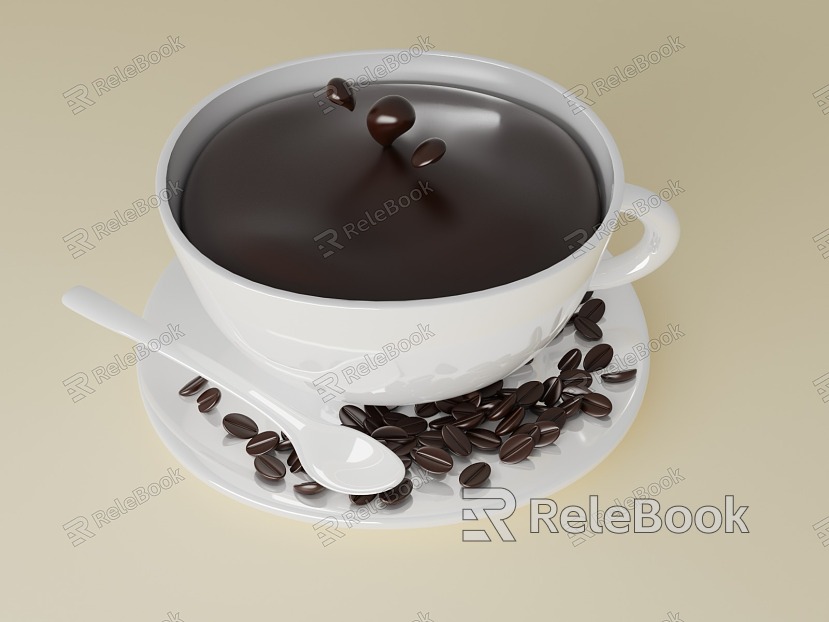 Cartoon style Q version style cartoon version coffee drink cartoon icon cartoon drink food model