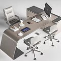 Modern Office Desk and Chair Manager Desk Boss Desk and Chair 3d model