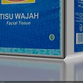 Branded Soft Facial Tissue Box With Blue White Packaging For Daily Household Use