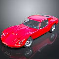 Red Classic Sports Car With Sleek Design Shiny Finish On Dark Background
