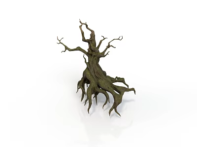 Gnarled Tree Root Decorative Element With Twisted Branches Organic Shape And Natural Texture 3d model