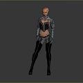 Cyberpunk Female Character 3D Model With Mechanical Arms And Futuristic Design