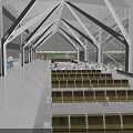 Modern Airport Waiting Area Featuring Glass Windows Yellow Seats And Airplane View