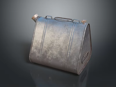 Vintage Metal Jerry Can For Household Storage With Retro Design And Handle 3d model