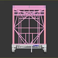 Pink And Orange Metal Trailer Frame Structure With Wheels Equipment