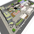 Modern Commercial Complex With Glass Facade Escalators Large Digital Billboard And Pedestrian Flow