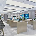 Bright Modern Electronics Store Interior With Computers Smartphones And Display Counters 3d model