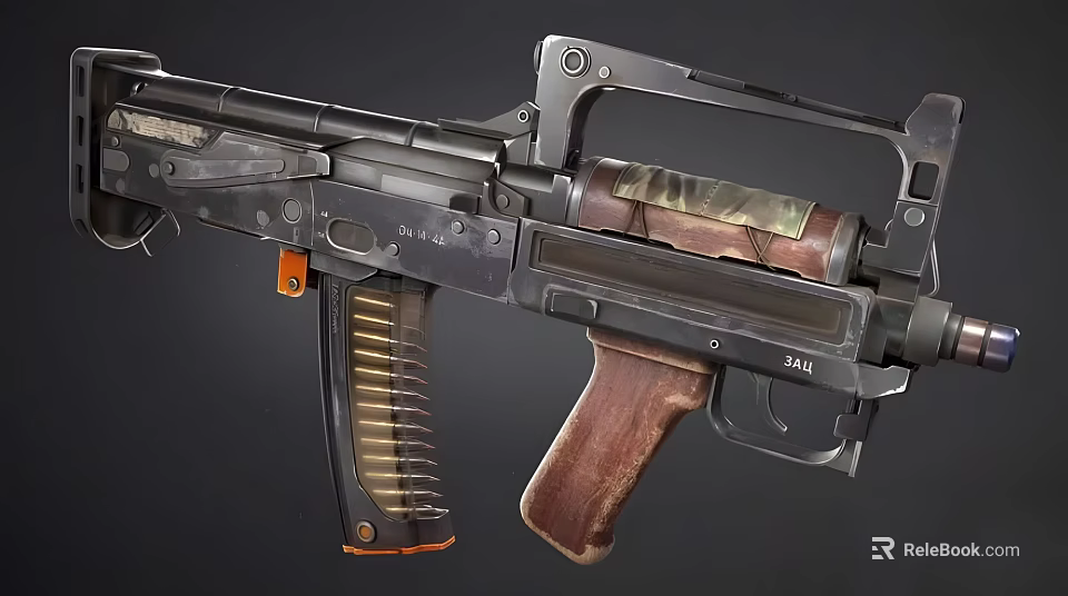 High Quality Modern Tactical Rifle with Metal Body Wooden Grip and Camouflage Accents 3d model 