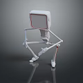 Game And Movie Character With Square Head Slender Limbs White Body In Cartoon 3D Design