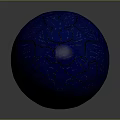 Blue Egg With Glowing Intricate Patterns On Dark Background And Reflective Base