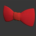 Red Bowtie Decorative Accessory Set for Home Decor on Black Background with Reflection 3d model
