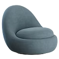 Modern Cream Colored Accent Chair With Curved Design And Soft Plush Fabric