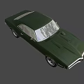 Classic Green Two Door Muscle Car With Sleek Body And Chrome Accents