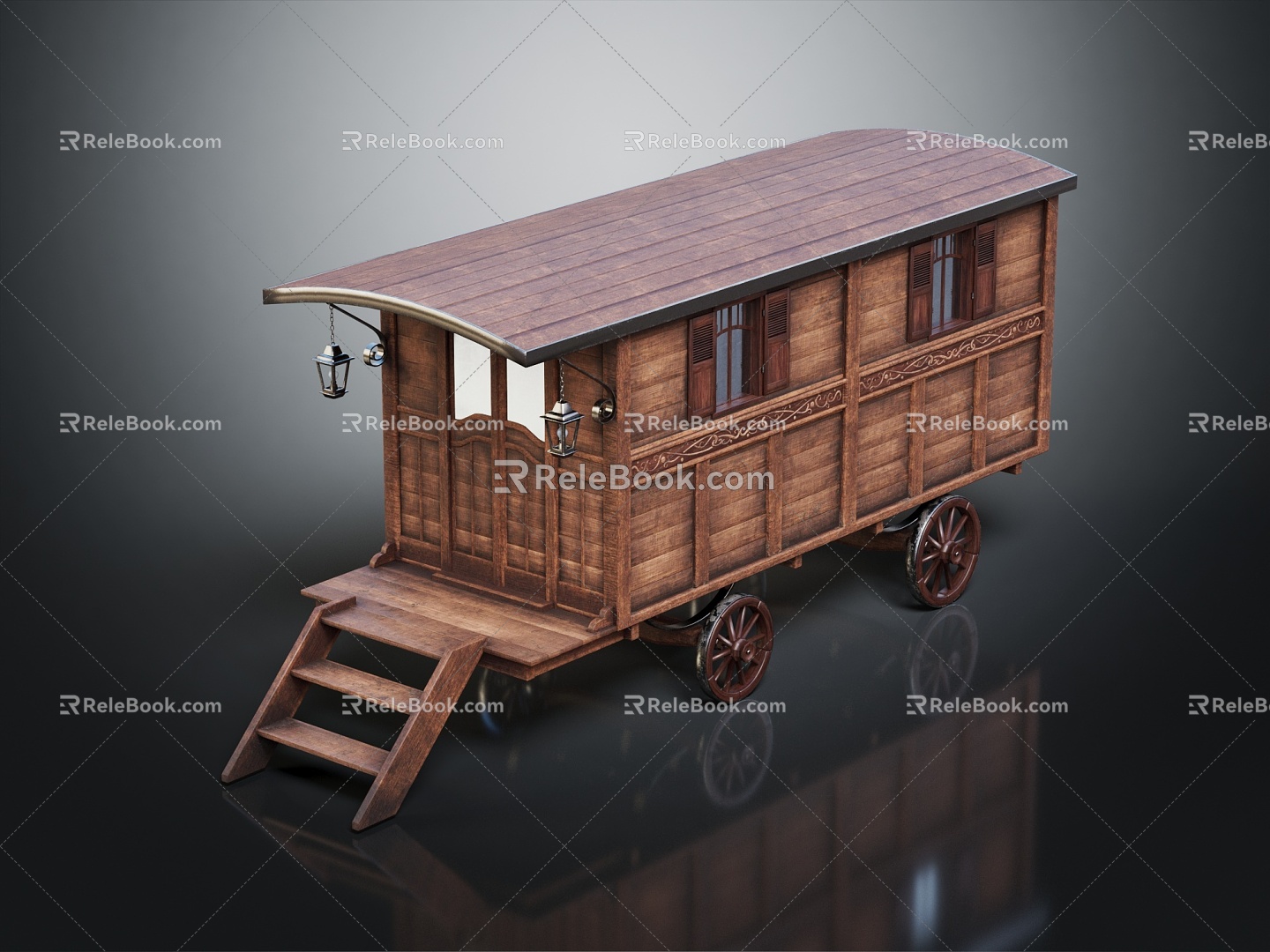 European-style carriage luxury carriage 3d model