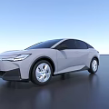 Silver Aerodynamic Electric Car with Modern Sleek Body Styling Futuristic Front Face and Alloy Wheels