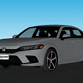 Black Honda Sedan With Modern Exterior Design And Black Silver Alloy Wheels