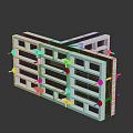 White Modular Structural Frame With Black Cross Beams And Metal Connectors 3d model
