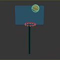 Sturdy Basketball Hoop Sports Equipment With Blue Backboard Red Rim And Basketball