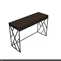 Elegant Modern Desk Design With Gold Geometric Frame And Glass Top