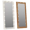 Stylish Vanity Mirrors With Bulbs In White And Wooden Frames Decor