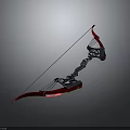 Red Modern Tactical Bow With Black Bowstring And Ergonomic Grip