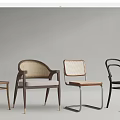 Various Design Leisure Accent Chairs With Rattan Details Wooden Frames And Metal Legs
