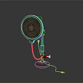 Practical Black Microphone Pop Filter With Adjustable Stand And Cable For Recording Needs