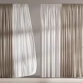 Modern White and Brown Curtains with Elegant Drape Design for Living Room Interior