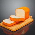 Fresh Orange Crust Bread Loaf With Sliced White Interior On Wooden Cutting Board