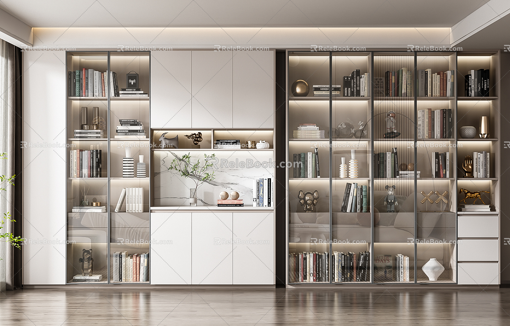 Modern bookcase bookcase combination model