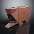 Rusty Tracked Utility Vehicle With Enclosed Cabin And Loading Ramp 3d model
