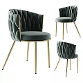 Modern Accent Chairs With Quilted Design Gray Green Beige Metal Legs