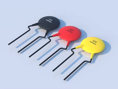 Hot Surface Indicators in Black Red Yellow with Round Design and Handles 3d model