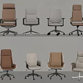 Modern Office Chairs In Brown Beige White With Stylish Designs And Rolling Wheels