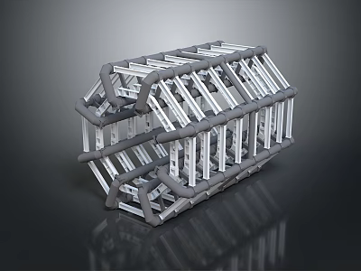 Modular Metal Framework Equipment With Geometric Interconnected Bars And Structural Design 3d model
