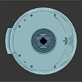 Cartoon Scene Featuring Blue Circular Platform With Transparent Dome Glowing Buttons And Earth Design