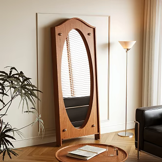 Log wind mirror Full-length mirror Floor mirror 3d model