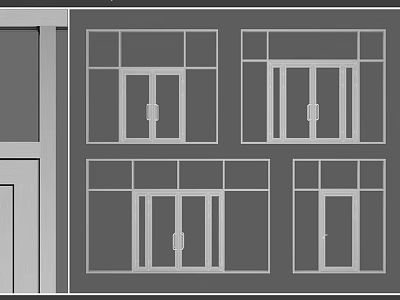 Modern Swing Doors With Glass Panels In Residential Building Exterior Design 3d model