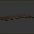 Long Rustic Wood Plank With Natural Stone Like Texture And Weathered Dark Brown Surface 3d model