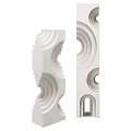 Modern Concrete Decorative Ornament Set With Geometric Hollow Circular Curved Patterns