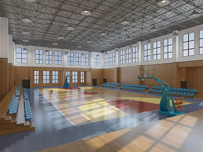 modern basketball court 3d model