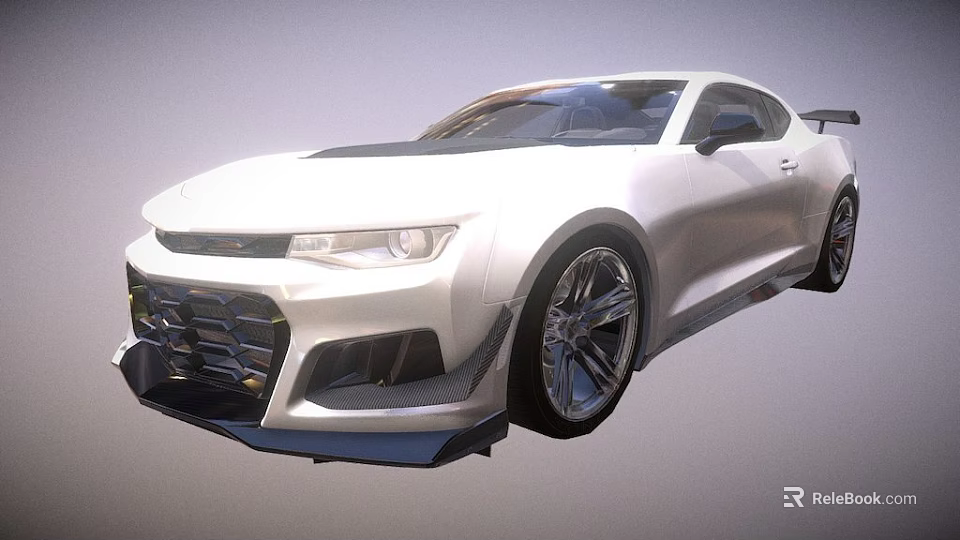 White Sports Car With Sleek Aerodynamic Body And Black Accent Alloy Wheels 3d model 