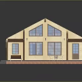 Cartoon Style Wooden House Model With Interior Structure Balcony And Bedroom Elements